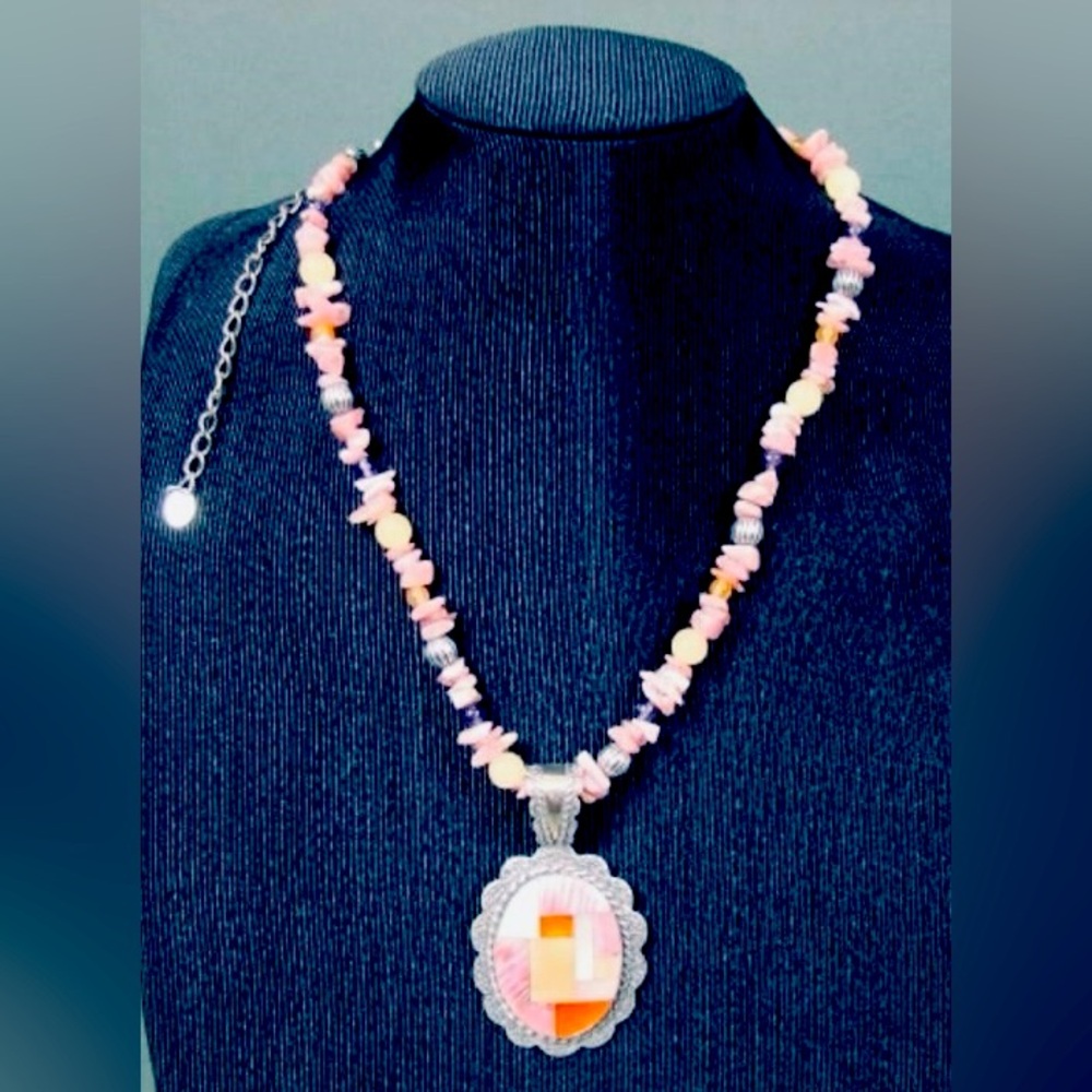 Carolyn Pollack Sterling Silver Inlaid Necklace